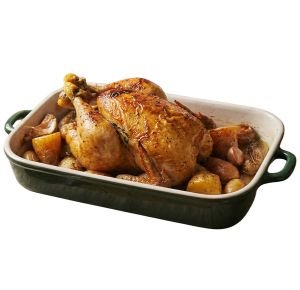 poulet rôti avec pommes de terre au four